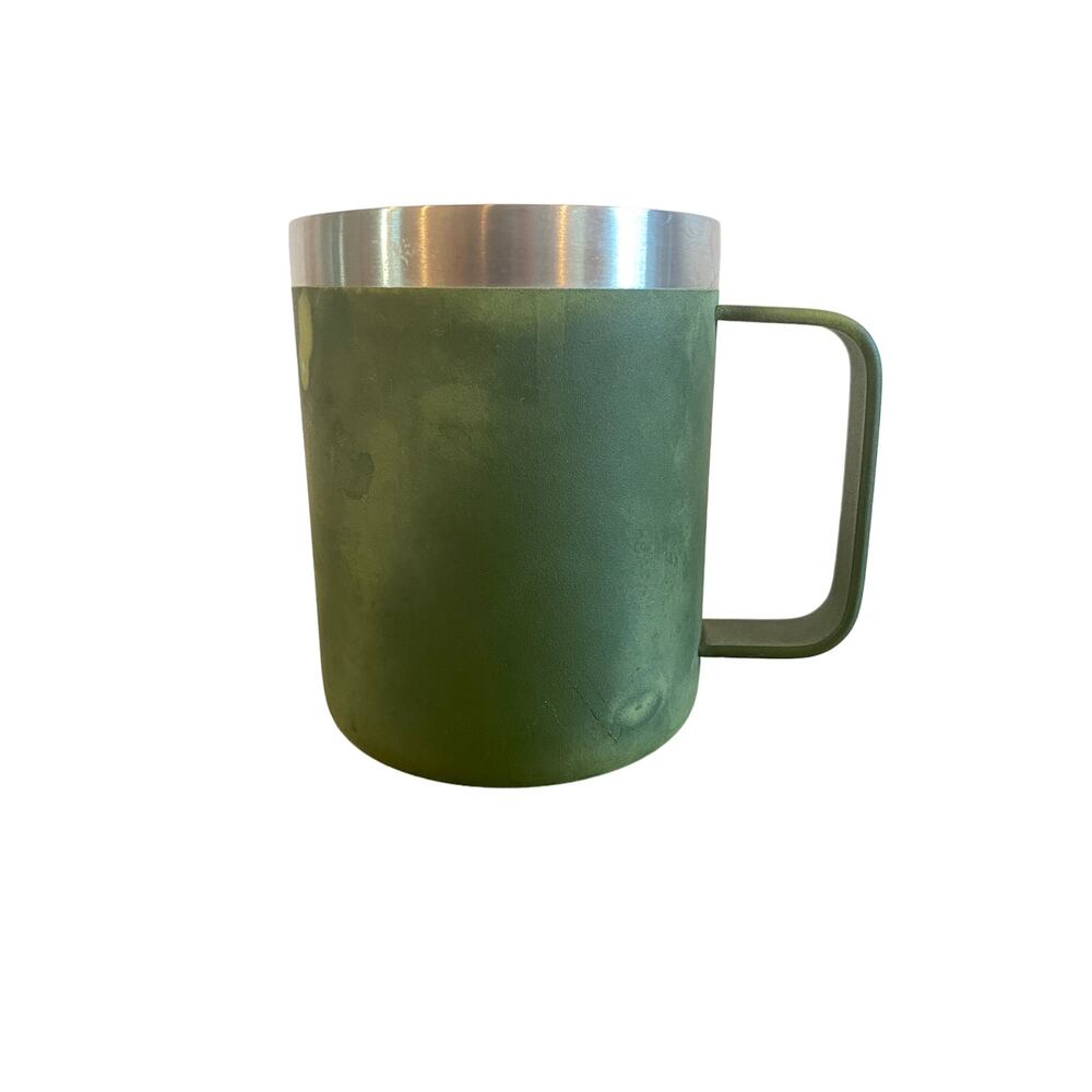 Vintage stainless steel mug, suede look,